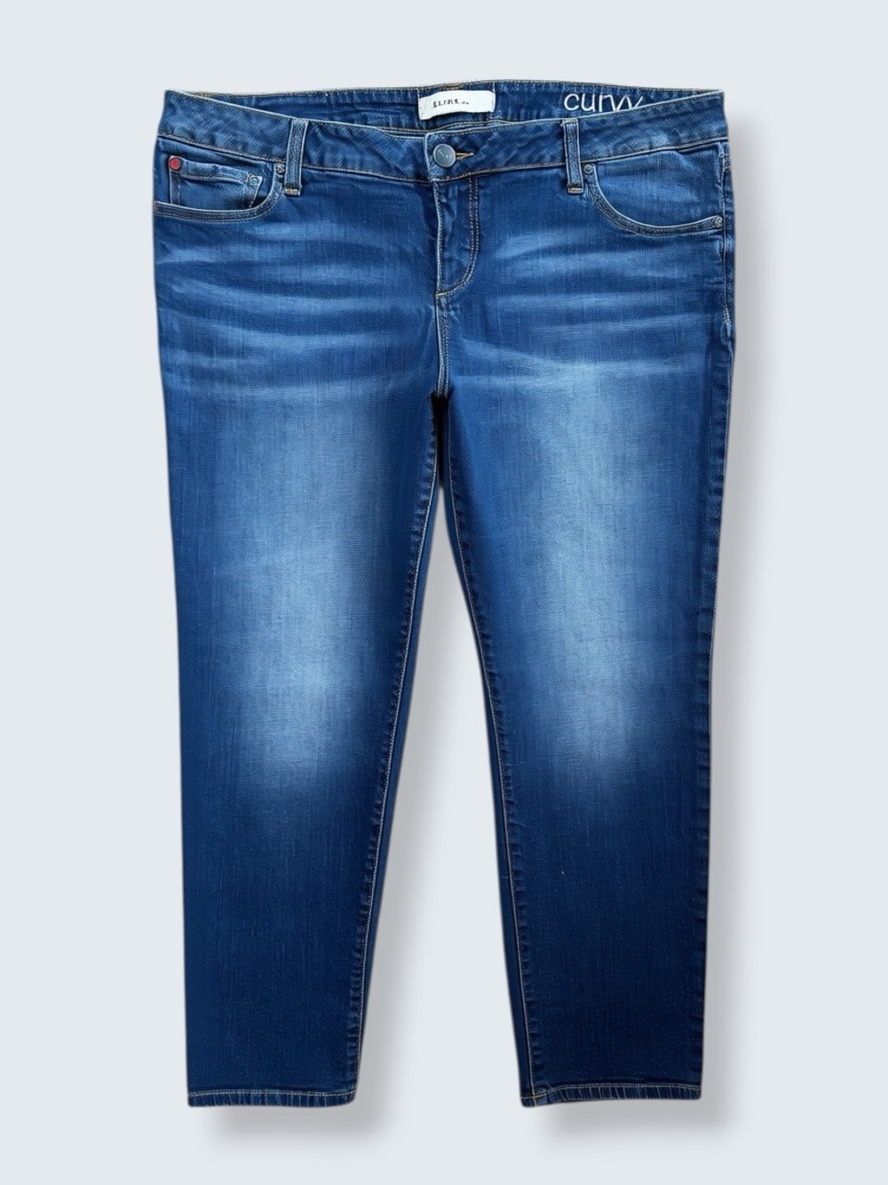 SLINK Curvy Skinny Ankle Jeans Size 16 Stretch Medium Wash Denim